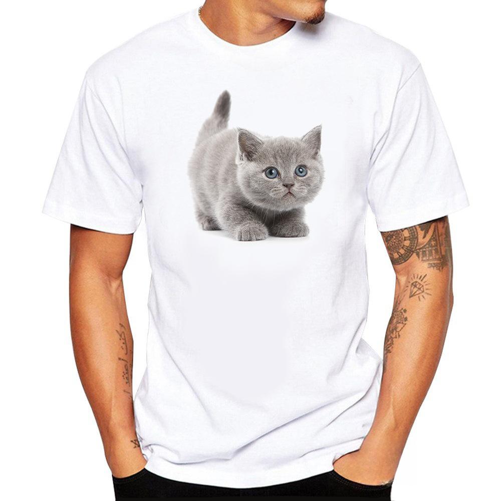 Personalized Printed T-shirt Short Sleeved Men's T-shirt Animal Print Straight Tube for Teenagers