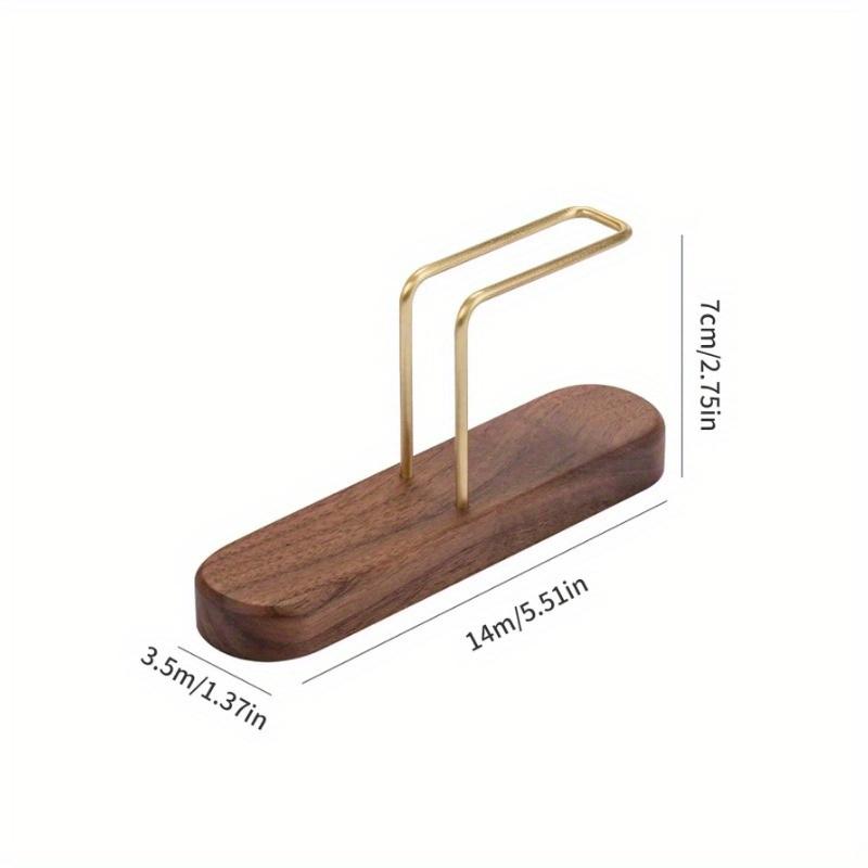 Walnut Filter Paper Rack Holder Coffee Accessories Stand Capacity of 60 Pcs Paper Storage for Fan Shape V Shape