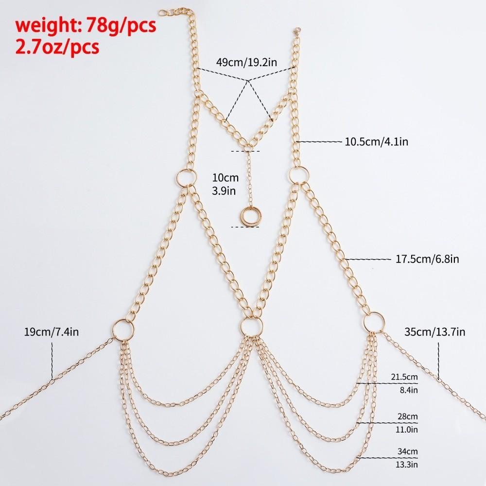 Multi-layer Women Body Chain Metal Bra Body Jewelry Trendy Bikini Waist Chain  Costume Accessories