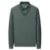 Plus Samt Herren Langarm T-Shirt Winterurlaub Zweiteiler Mittleren Alters Revers Verdickt Warmes T-Shirt Herren Unterhemd