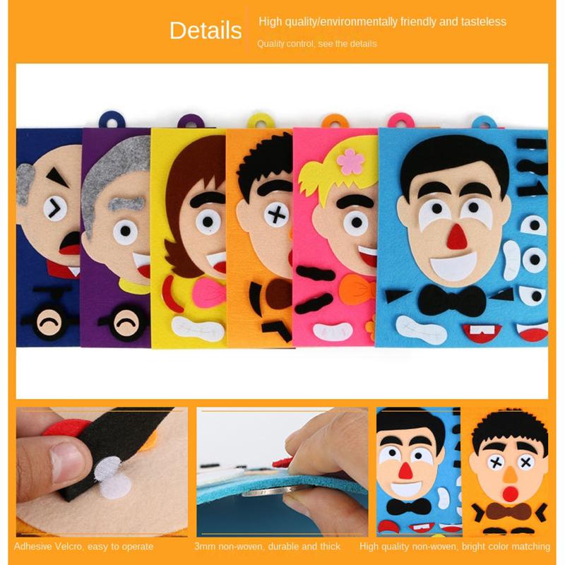 Diy 1/4Pcs Emotion Change Puzzle Toys Creative Facial Expression Kids Learning Educational Toys For Children Funny Set Fun Gift