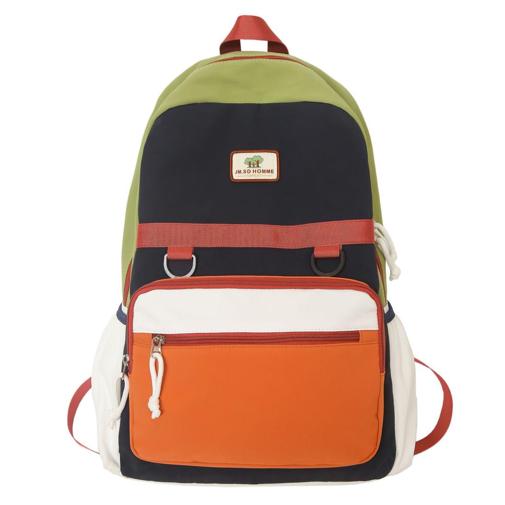 Schoolbag1011 new contrasting color splicing backpack junior high school college student schoolbag casual versatile travel bag men's and women's