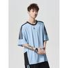 Wassup Trendy American Retro Three-Stripe Short-Sleeve T-Shirt for Men, New Thin Summer Style, Sports Casual Top