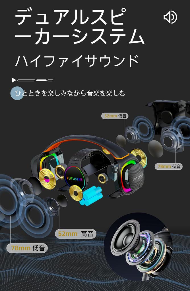 80W Bluetooth S9 Wireless IPX6 Waterproof and Large IPX6 Long Playback Continuous RGB LED for Mobile SD TF and AUX Input Support Speaker, Speaker,