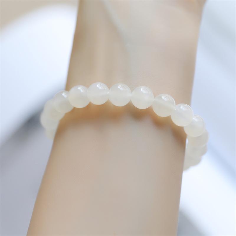White Lover Handmade Kollektion Natürliches Cremeweißes Mondstein Armband
