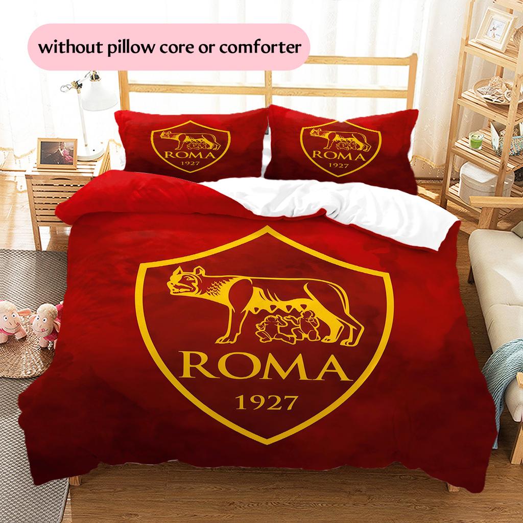 AS Roma Pattern Bedding Quilt Set Home Decoration Gift (1 * duvet cover + 2 * pillowcase without core)