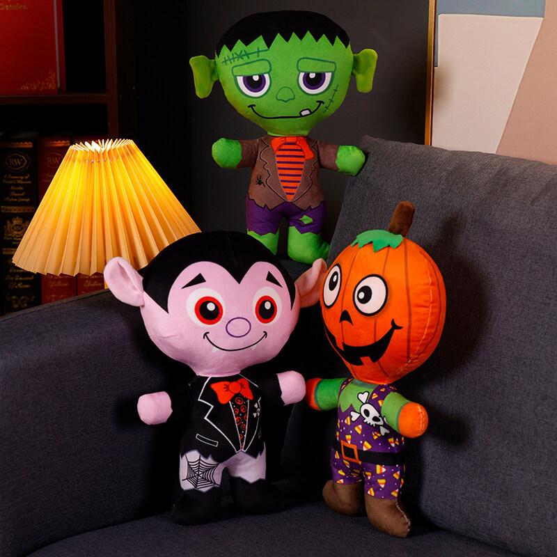 30cm Halloween Doll Plush Toy Funny Pumpkin Man Skeleton Monster Doll Halloween Prop Decoration Doll Kids Scare Halloween Gift