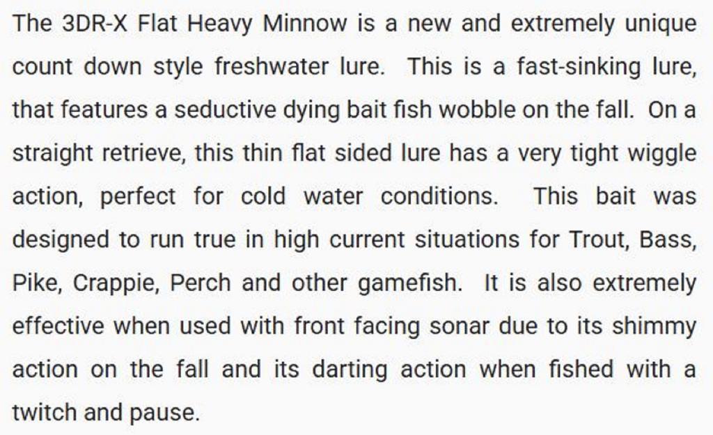 Yo Zuri 3DR-X Flat Heavy Minnow 60S Sinking Lure R1542-PGBL (4824)