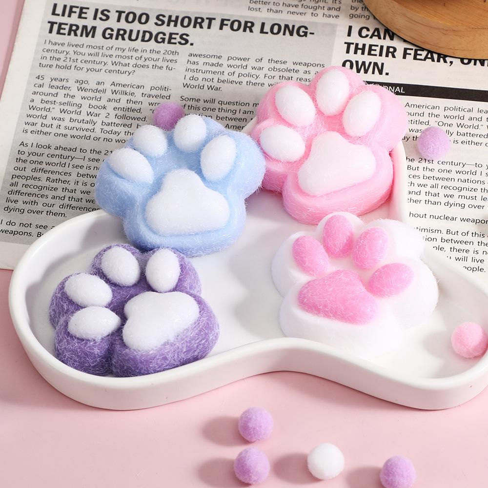 Cute Cat Paw Squeeze Toy - Soft Squishy Stress Relief For Anxiety & Relaxation - Fun Decompression Gift For Adults & Kids