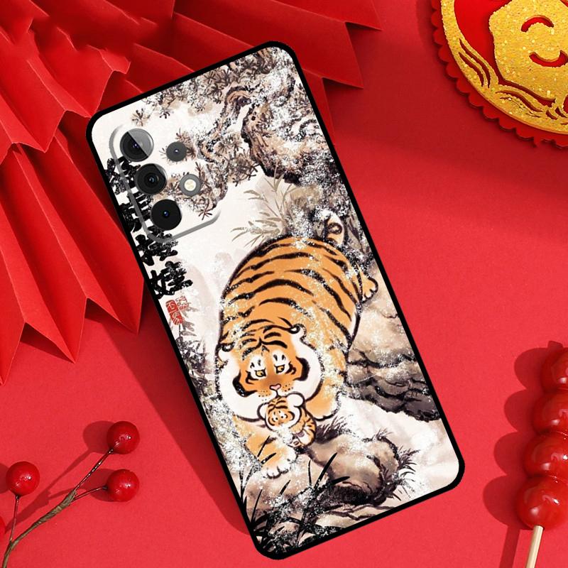 Cartoon Fat Tiger Case For Samsung Galaxy M55 M35 M15 M11 M12 M13 M14 M06 M16 M36 M56 M31 M53 M32 M52 M34 M54
