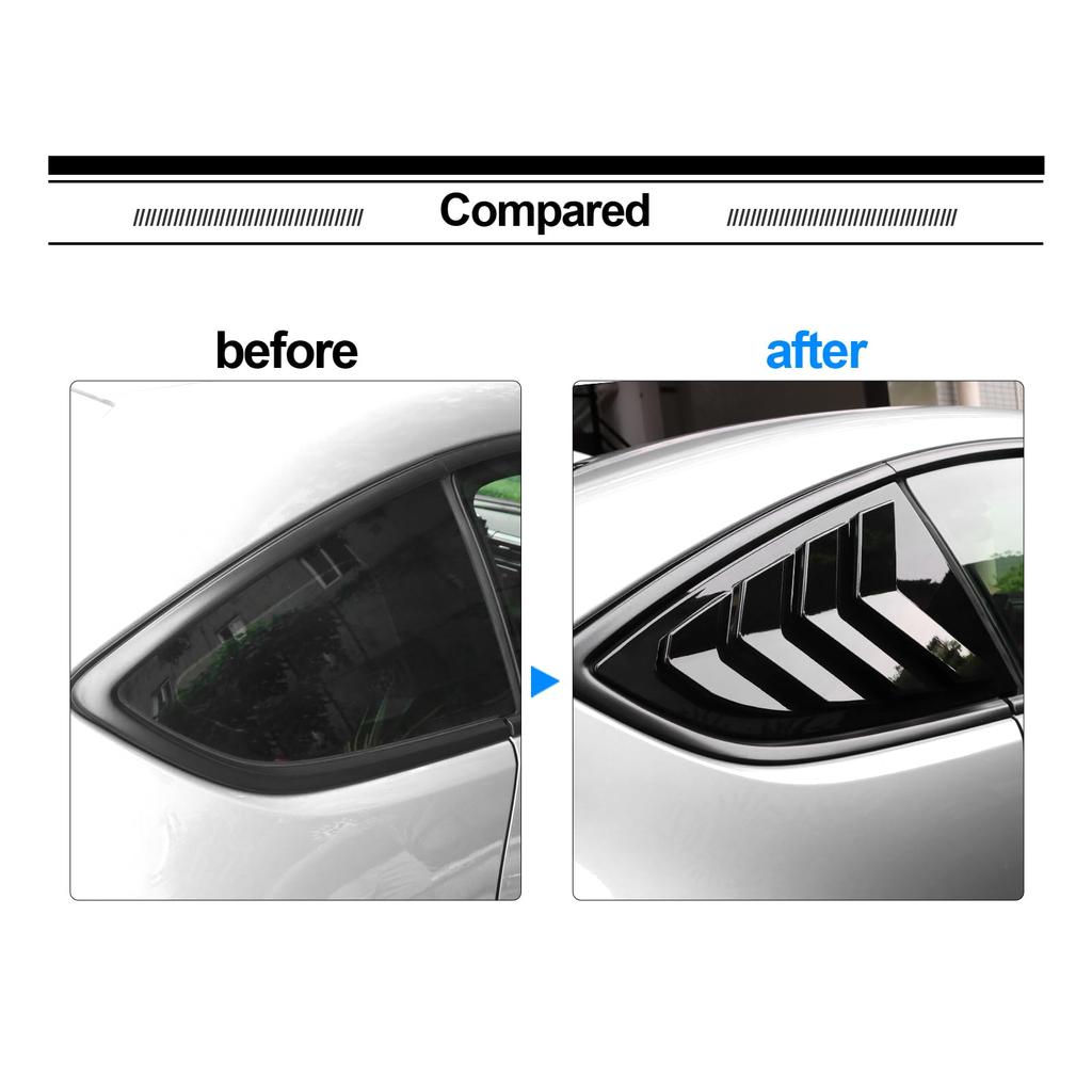 KUNGKIC Rear Side Window Vent Cover for Toyota GR86 ZN8 and Subaru BRZ ZD8 Stylish Exterior Glossy Black Shutter/Side (2021, 2022, 2023, 2024, 2025) -