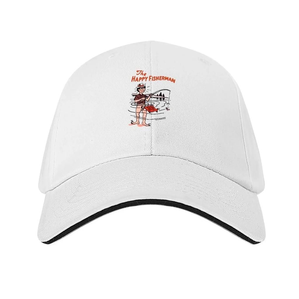 Der Glückliche Fischer Klassisches T-Shirt Baseballkappe modische Mütze Strand Papa Hut Herren Luxus Damen