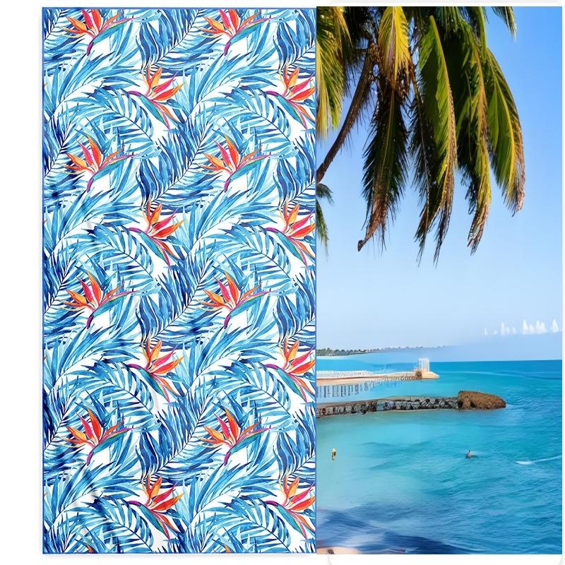 Pastel Tropical Leaves Beach Towel Ultra Soft Absorbent Microfiber Towel for Men Women Beach Pool Gym Camping Travel Daily Use