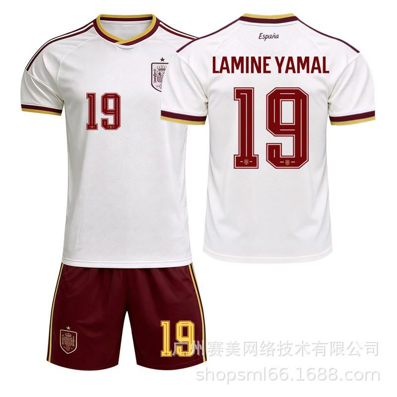 World Cup Spain Away No. 19 Yamal Football Jersey 17 Williams Meijia Mpedri