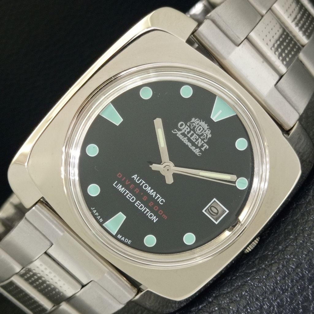 USED VINTAGE ORIENT AUTOMATIC 46961 JAPAN MENS BLACK COLOR DIAL WATCH a702246-5 R123-a702246