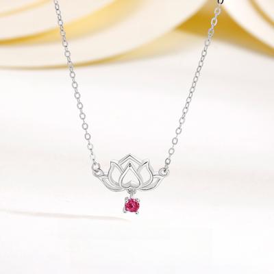 Lotus Necklace Women's Fashion Retro New Chinese Style Hollow Lotus Niche Design Flower Necklace Women