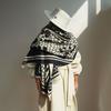 Fashion geometric high-end imitation cashmere scarf women's autumn and winter thickened warm double-sided windproof and cold-resistant scarf shawl