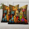 2D Flat - An Abstract Cat Design Pillowcase
