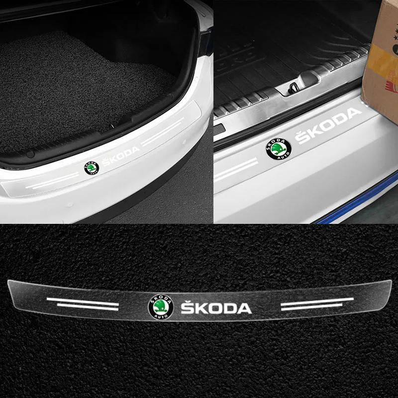 VMAD6 1Pcs Transparent Car Trunk Badge Protective 3D Sticker Car Accessories For Skoda A5 A7 Derivative Rapid Karoq Fabia Kamiq Super