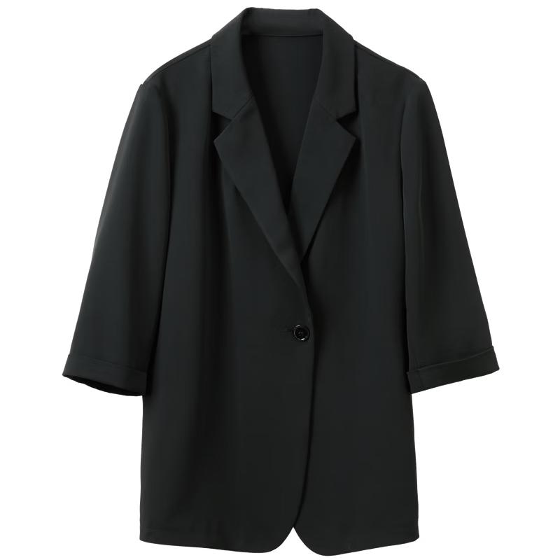 Sancai 2026 Spring Loose Fit 3/4 Sleeve Blazer