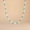Ocean Style Shell Beads Chain Necklace for Women, Handmade Braided Adjustable Necklace, Stainless Steel Summer Beach Jewelry