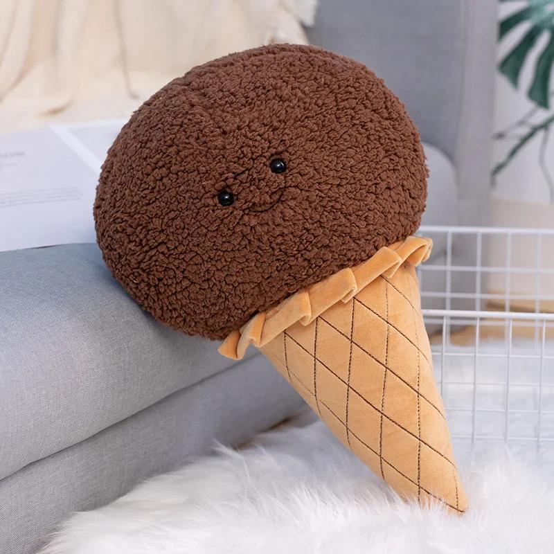 Cute Cartoon Ice Cream Plush Toy Stuffed Food Snack Pillow Cushion Cone Kids Toys Kawaii Room Decor Birthday Gift For Kids