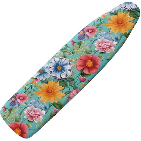 Floral Pattern Iron Board Cover 15x54 Ironing Board Cover with Elastic Edge Scorch Stain Resistant Ironing Board Covers Iron Table Cover