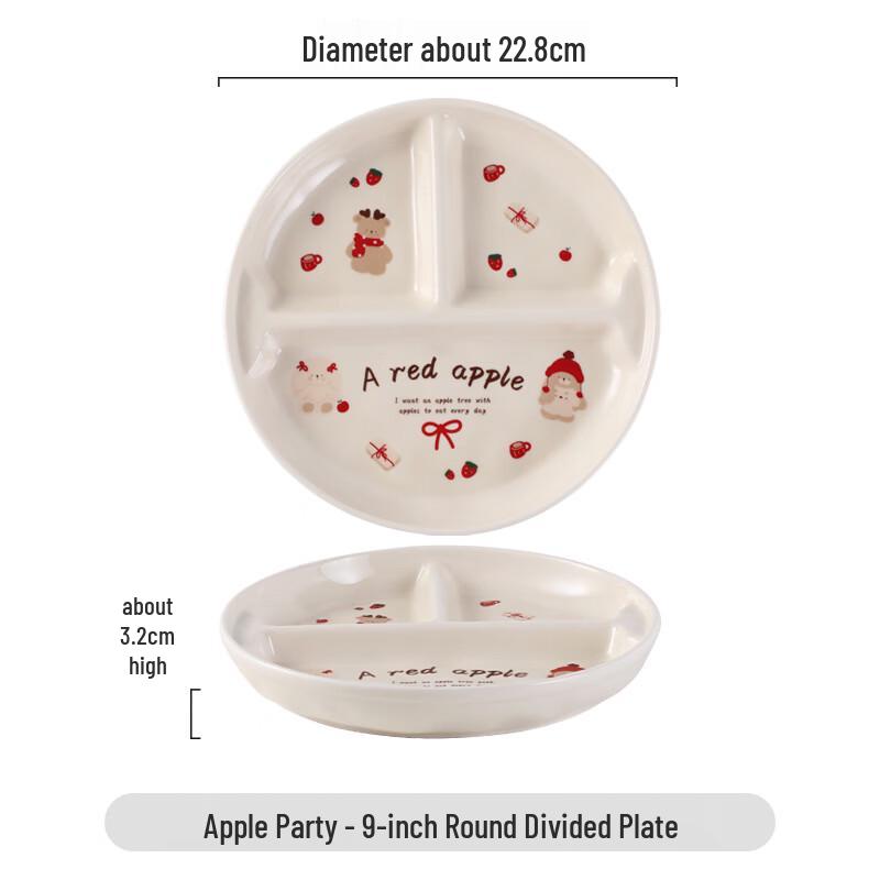 

Zhi Shi 9-inch Round Divided Breakfast Plate