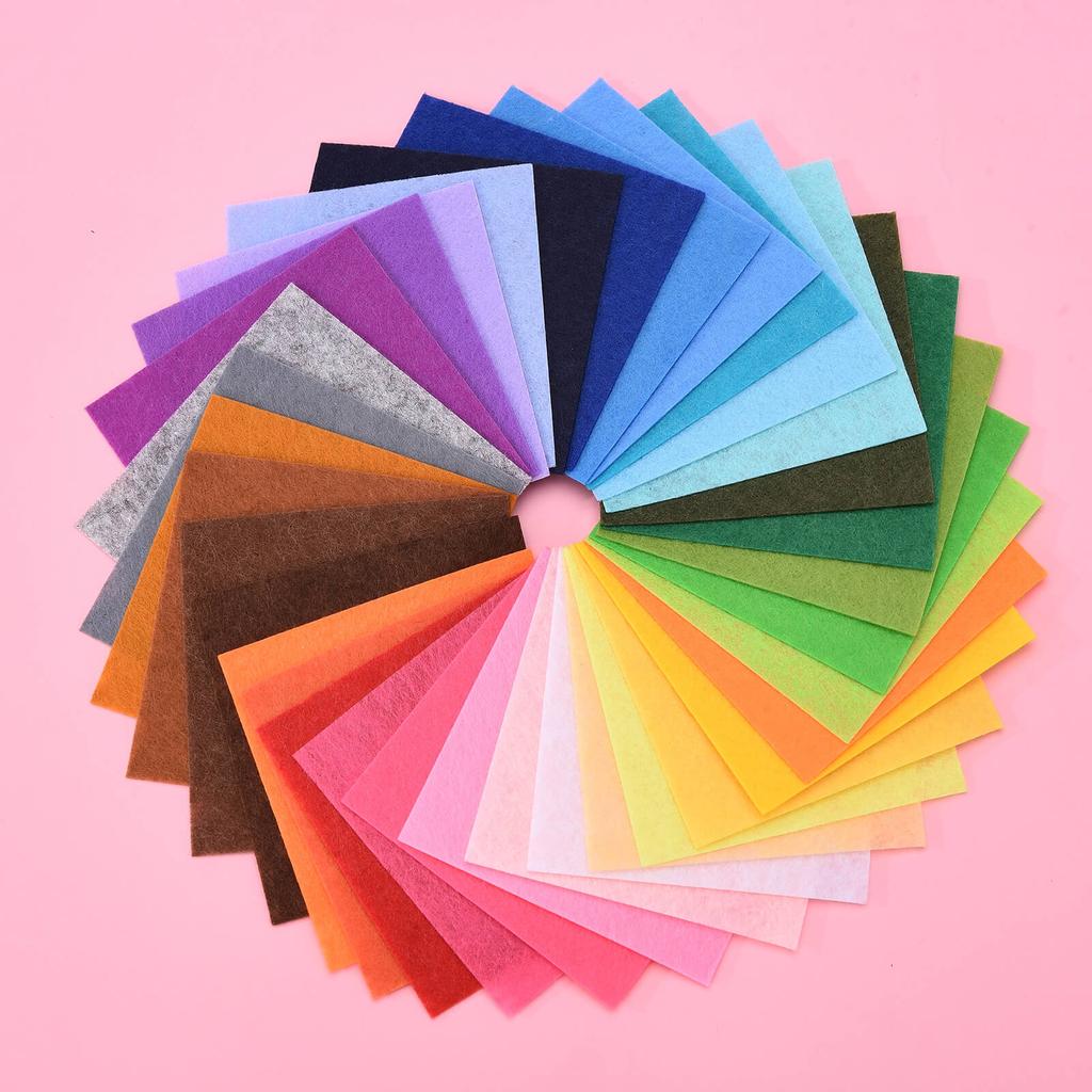 40pcs Non Woven Fabric Cloth DIY Crafts Felt Fabric Home Decoration 10x10cm Sewing Accessory