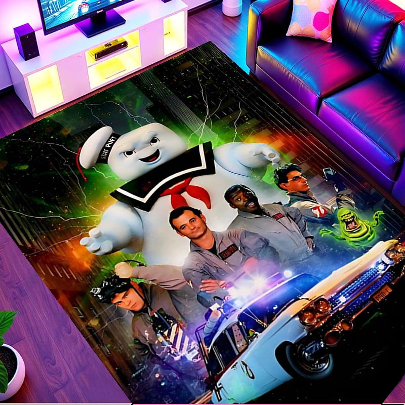 Ghostbusters Print Rug, Washable Floor Carpet, For Entryway Dorm Laundry Room Office Study, Home Decor Birthday Christmas Gift
