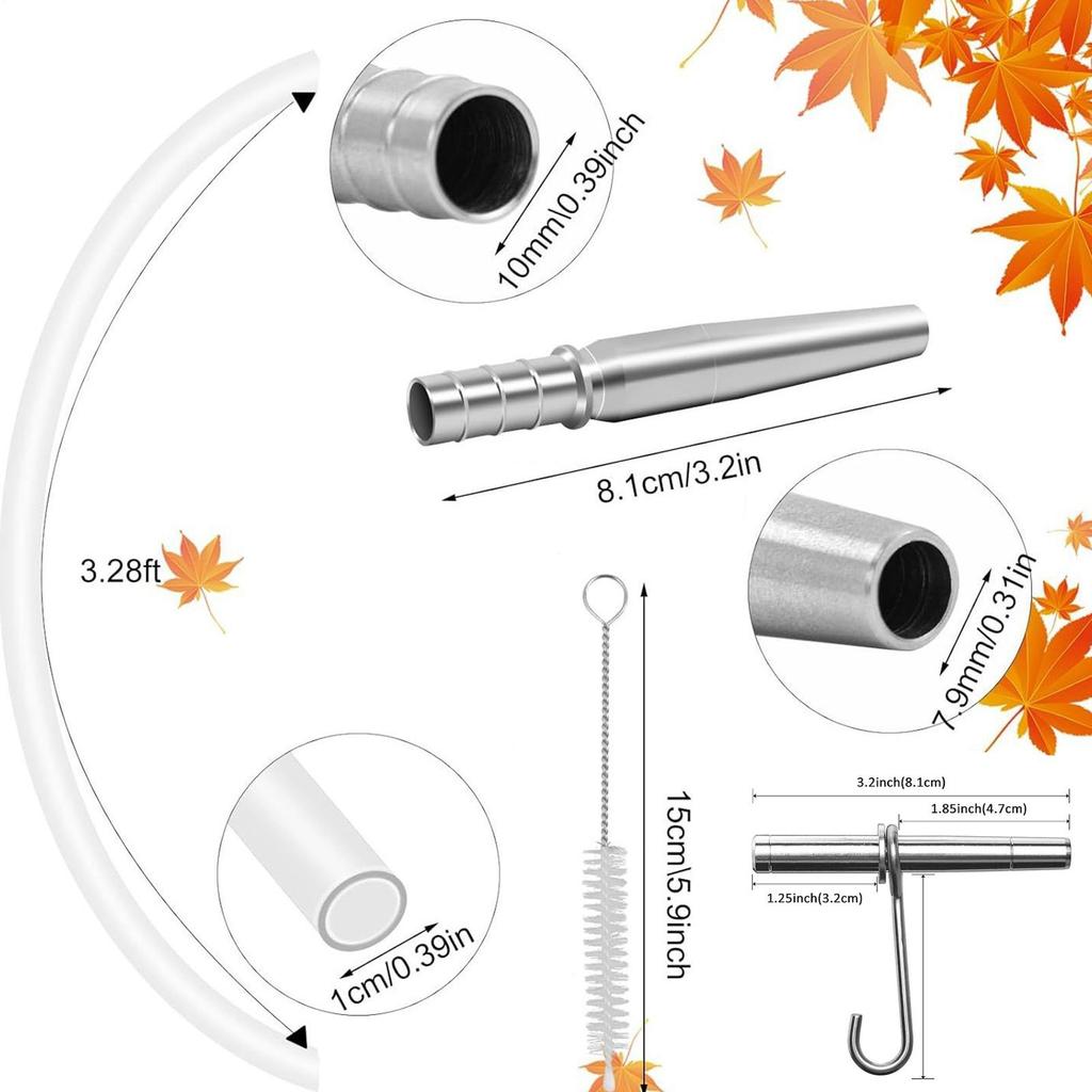 Maple Tree Tapping Kit 4 Set Portable Trunk Faucet for Syrup Stainless Steel Maple Tree Taps Spiles Tree Sap Collection Drill