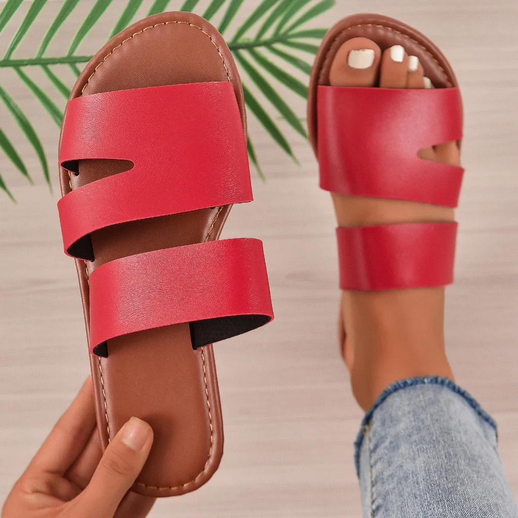 Fashion Sandals Flats Casual Slippers Summer Dress Shoes 2024 New Fashion Beach Bohemian Slippers Home Slides Women Shoes for Women