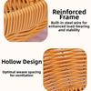 New Round Shape Rattan Basket with Handle Handwoven Storage Tray Portable Multi-purpose Storage Basket Tabletop Display