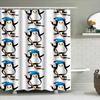 Ice Hockey Penguin Shower Curtain Waterproof Home Decor Bathrooms Kitchen Bathroom Decoration Print Kids Room Christmas Gift Whi