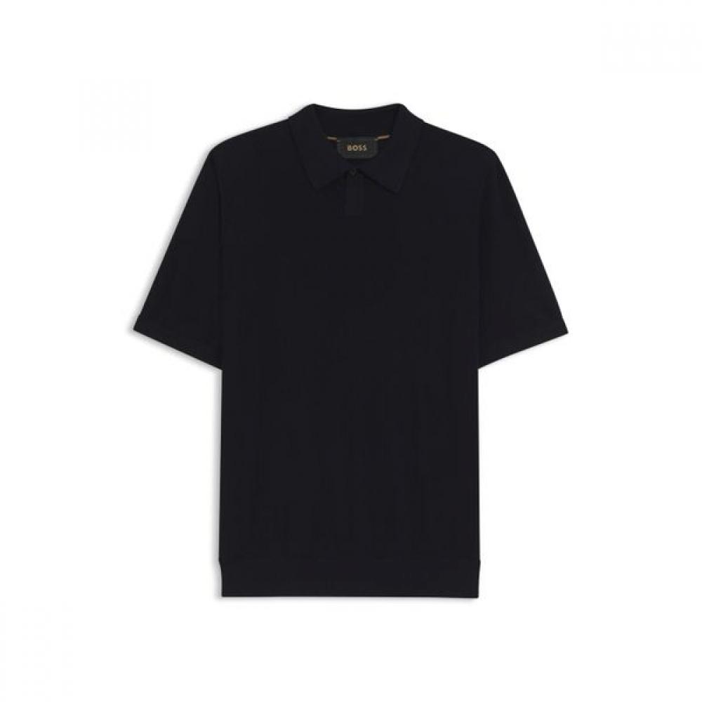 

Boss Regular Fit Natural Stretch Merino Wool Knit Polo Dark Blue XXL