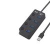 USB Cables Hubs & Adapters Usb Hub 3.0 High Speed 4 Port Splitter Onoff Switch With Adapter For Macbook Laptop Pc