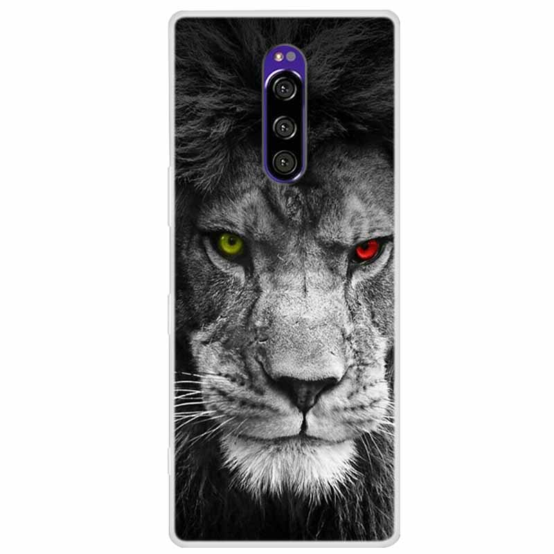 For Sony Xperia 1 Case Luxury Animals Transparent Cover for Sony Xperia1 XZ4 SO-03L SOV40 J8110 J9150 J8170 Phone Shells Covers