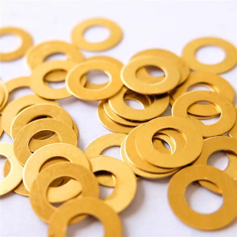 50pcs/lot Folding Knife DIY Making Accessories Flat Gasket Brass Washers Metal Gasket Ring Cushion Ring Pad Copper Protection