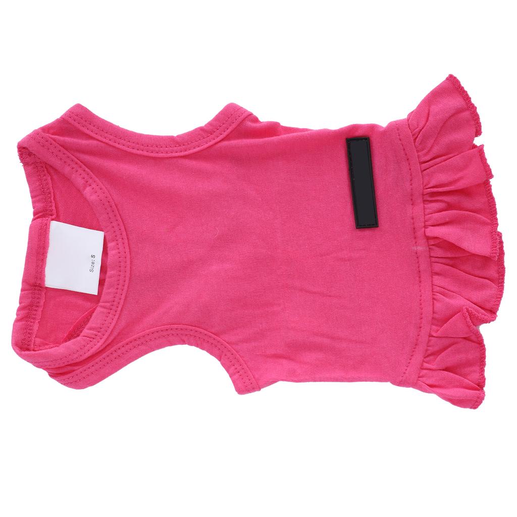 Haustier Sommerkleidung Hund Niedliches Baumwoll Ärmelloses T-Shirt Haustier Rock Hemd Kleider Rosa S