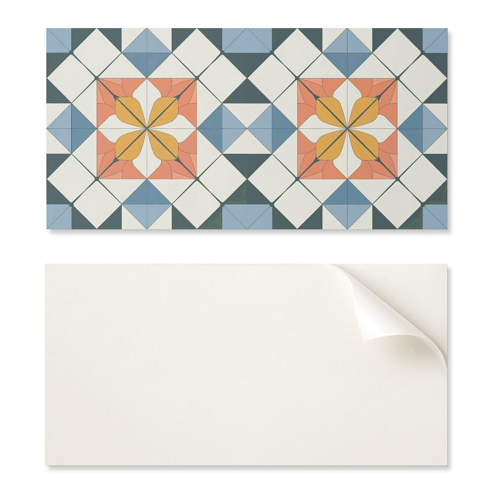 Panel Dekoracyjny Z Grafiką Przyklejany 100X50 Cm Geometryczny Wzór Kwiatowy
