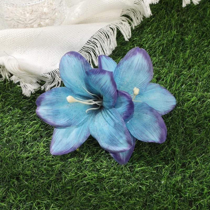 Fermagli per capelli a forma di fiore di giglio per donne ragazze Barretta Clip a pinza di granchio Fermagli per capelli per coda di cavallo Copricapo da bagno spiaggia Accessori per capelli