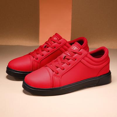 Spring Men's Red Sneakers Designer Skateboard Shoes Man Shoes Black Leather Sneakers Unisex Flat Casual Shoes Men Sneakers
