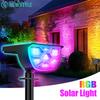 RGB Solar Landscape Light Outdoor IP65 Waterproof 7 Lighting Modes Color Changing LED Solar Spot Light Outdoor For Yard Garden