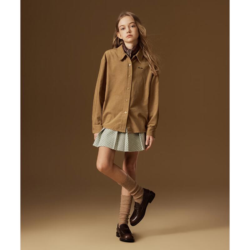 ELLE KIDS Girls' Houndstooth Pleated High-Waist Skirt