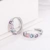 Huitan Sweet Lady Hoop Earrings Circle Shaped Inlaid Multiple Colors Shining Heart CZ Daily Anniversary Accessories Jewelry Gift