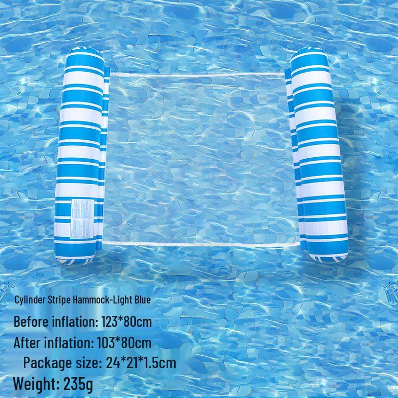Nafukovací PVC lehátko: Skládací pruhované plavací lehátko
