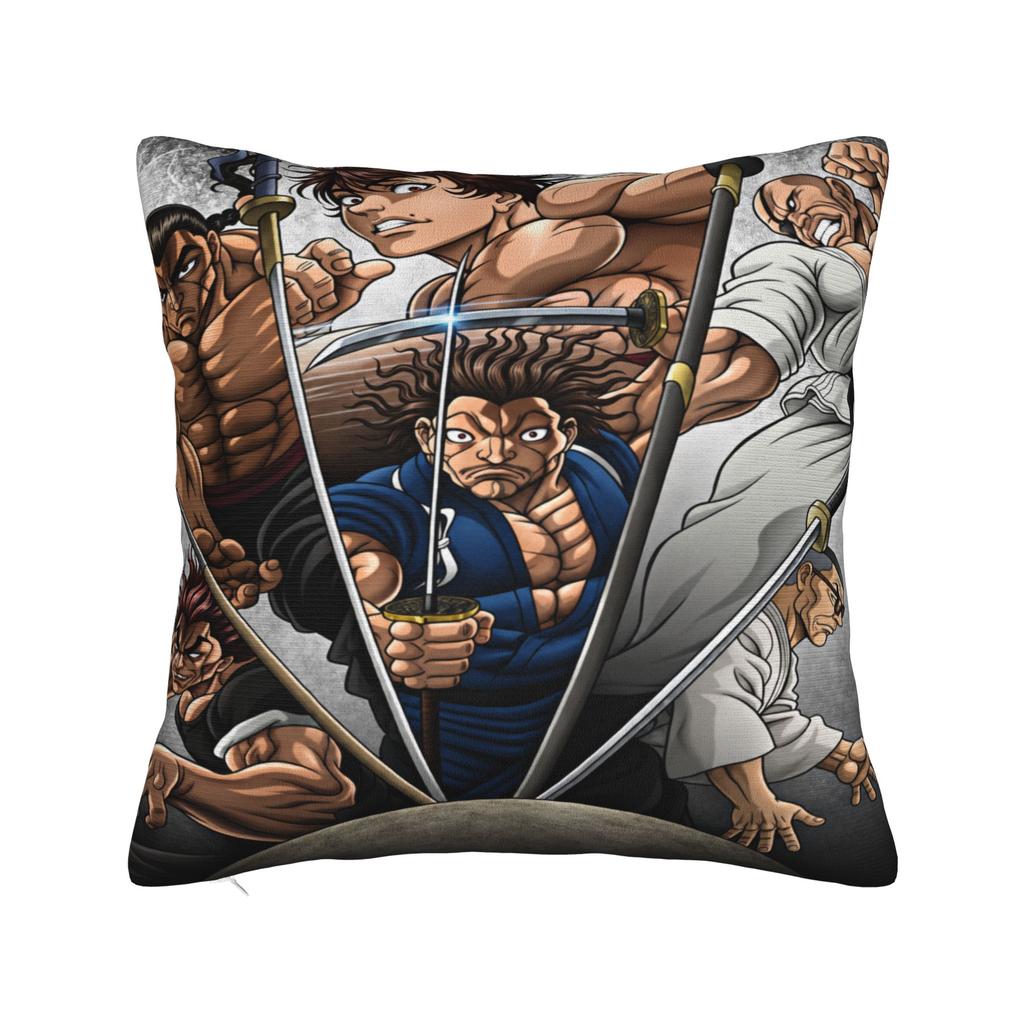 Anime B-BakiBaki Yujiro Hanma  Pillowcases  Kawaii Pillow Case For Sofa Home Decor Print Pillow Cover