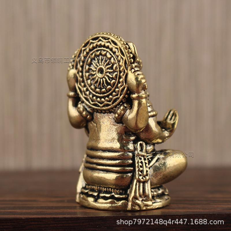Brass Trunk God Buddha Bronze Statue Crafts India Thailand Tantric Protection Lucky Ornaments Copper W