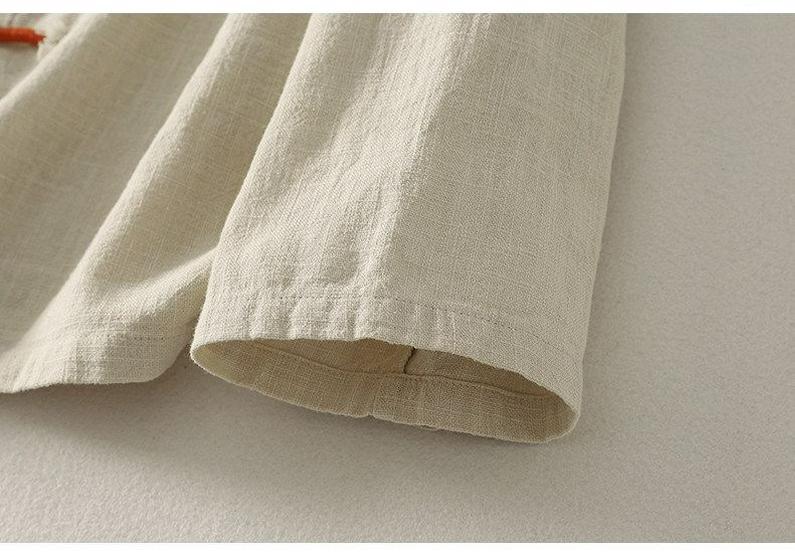 Women's Casual Loose-Fit Cotton Linen Long Sleeve Shirt with Stand Collar & Frog Buttons - New Chinese Style