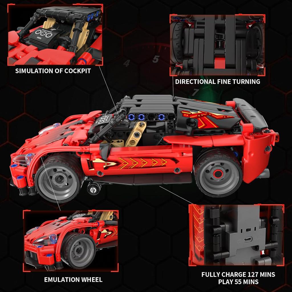 Remote Control Racing Car Building Kit, Compatible with Lego STEM Toys for Kids 2 in 1 Model Car Kit 425 PCS, Gifts Toys for Age 6-12 Years Old Kids